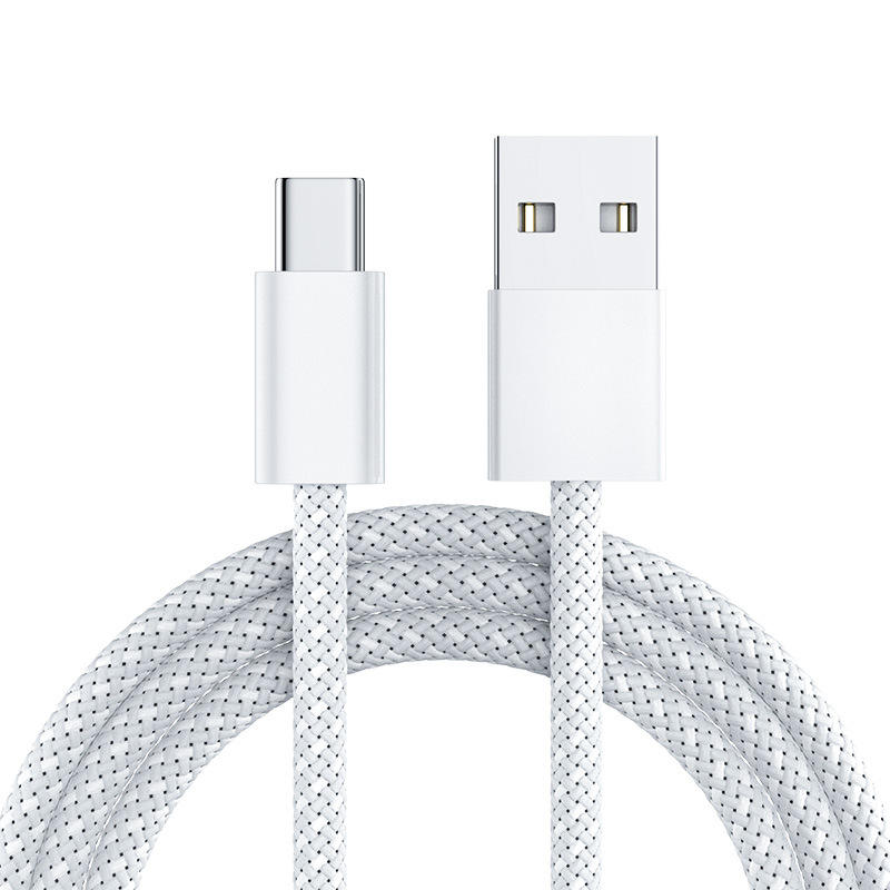 Link USB-A to USB-C braided cable in white by Voydesk