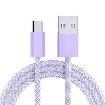 Link USB-A to USB-C braided cable in purple by Voydesk