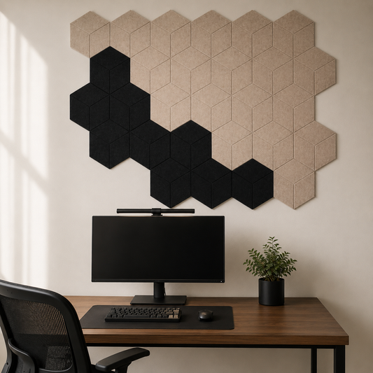Hushfield acoustic panel set by Voydesk, hero product photo